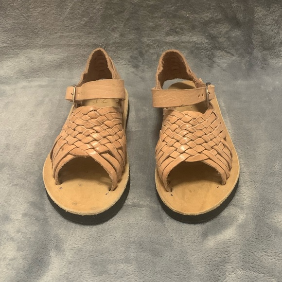 Boys brown Ankle Strap Open Toe sandals size 5.5 21 - Picture 3 of 7